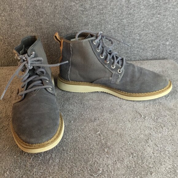 Toms Porter Men\'s Iron Gray Suede and Canvas Lace Up Casual Dress Boots Sz 7 main image 4